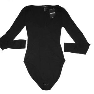 scoop ribbed bodysuit / leotard